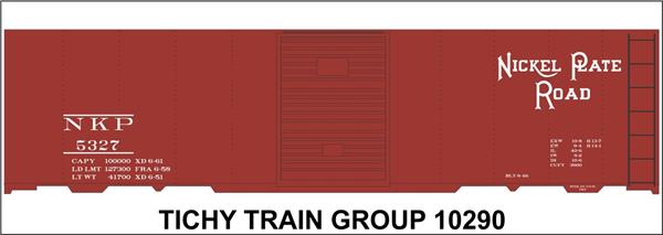 #10290-6S NICKEL PLATE 40' STEEL BOXCAR DECAL 6 SETS