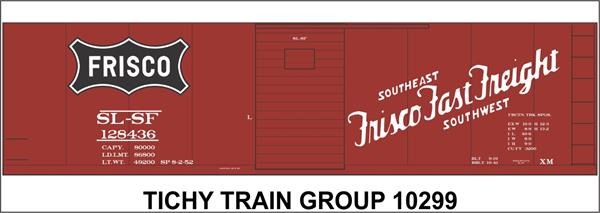 #10299S SL-SF FRISCO FAST FREIGHT BOXCAR DECAL