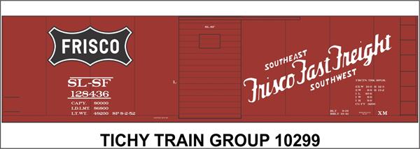 #10299O SL-SF FRISCO FAST FREIGHT BOXCAR DECAL