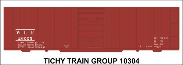 #10304-6S W&LE 40' STEEL BOXCAR DECAL 6 SETS