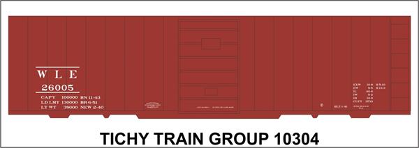 #10304O W&LE 40' STEEL BOXCAR DECAL