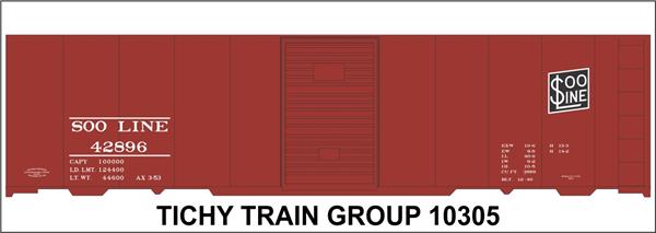 #10305-6S SOO LINE 40' STEEL BOXCAR DECAL 6 SETS