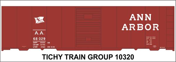 #10320-6 ANN ARBOR 1947 40' STEEL BOXCAR DECAL 6 SETS