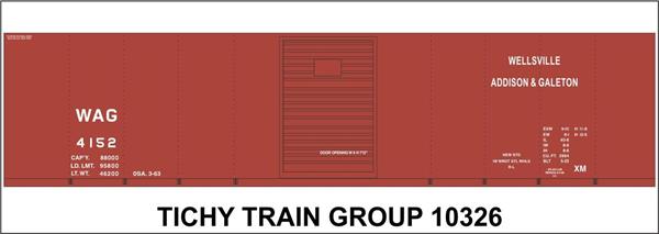 #10326 WAG 40' STEEL BOXCAR DECAL