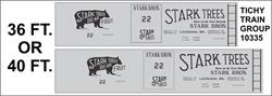 #10335-6O STARK BROS 36/40' SS BOXCAR DECAL 6 SETS