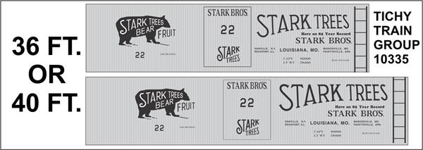 #10335-6S STARK BROS 36/40' SS BOXCAR DECAL 6 SETS