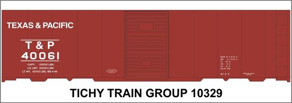 #10329-6N T&P 40' STEEL BOXCAR DECAL 6 SETS