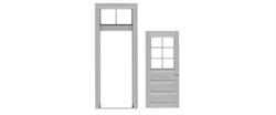 #2037 6 LITE DOOR/FRAME/TRANSOM