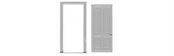 #2039 4 PANEL DOOR/FRAME