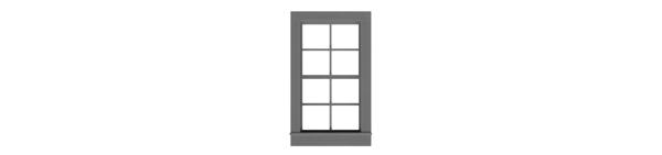 #2058 4/4 DOUBLE HUNG WINDOW