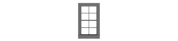 #2058 4/4 DOUBLE HUNG WINDOW