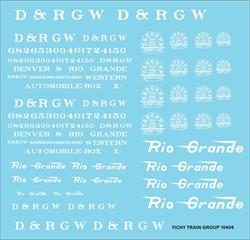 #10406-6N D&RGW ROADNAME SET WHITE 6 SETS