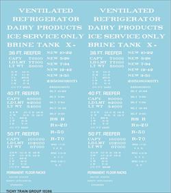 #10386-6S REEFER DATA WHITE 36' 40' 50' DECAL 6 SETS