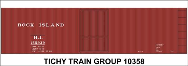 #10358-6O RI 40' DS BOXCAR DECAL 6 SETS