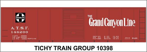 #10398-6S ATSF 40' STEEL BOXCAR DECAL 6 SETS