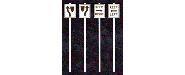 #3546 KEEP LEFT & RIGHT SIGNS