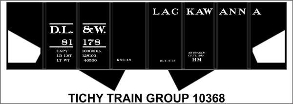 #10368N DL&W 2 BAY STEEL HOPPER DECAL