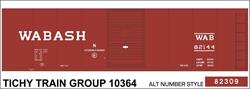 #10364-6N WABASH 40' STEEL BOXCAR DECAL 6 SETS