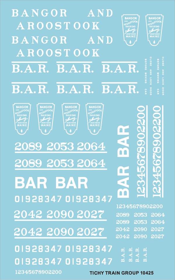 #10425-6O BAR ROADNAME SET WHITE 6 SETS