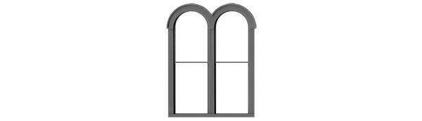 #2088 DBL ROUND TOP 1/1 DBL HUNG WINDOW