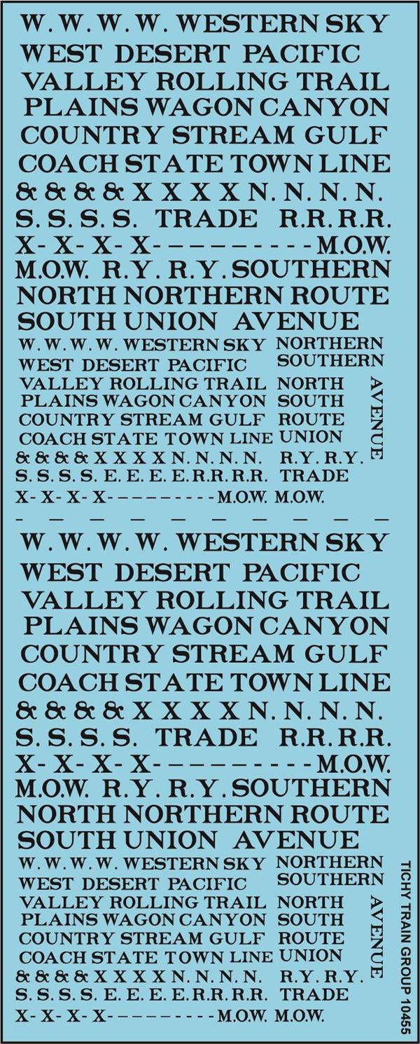 #10455N WESTERN WORDS SET BLACK RR