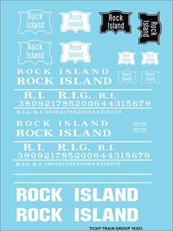 #10423-6S ROCK ISLAND ROADNAME SET WHITE 6 SETS