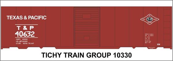 #10330-6 T&P 40' STEEL BOXCAR DECAL 6 SETS