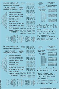 #10380-6S GENERIC BLACK TANK CAR DATA DECAL 6 SETS