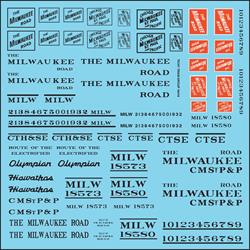 #10414-6S MILWAUKEE ROADNAME SET BLACK 6 SETS