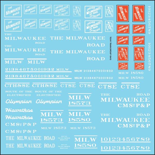 #10413-6S MILWAUKEE ROADNAME SET WHITE 6 SETS