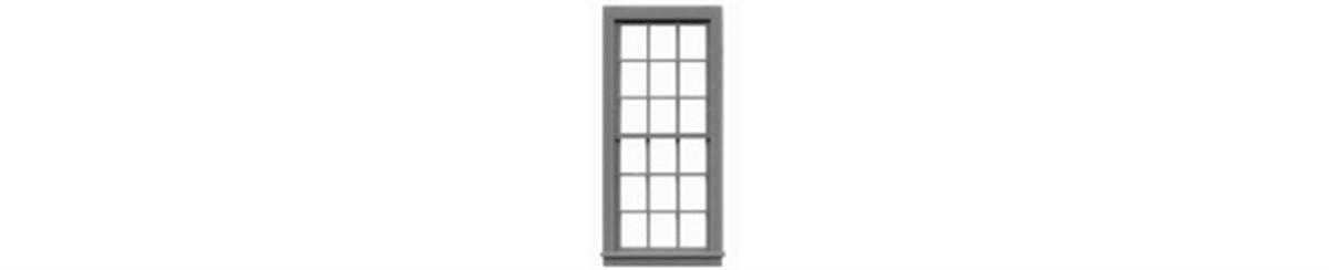 TICHY TRAINS HO 9//9 DBL HUNG WINDOW W//GLAZING /& SHADES 38/"W X 92/"H 12 8056
