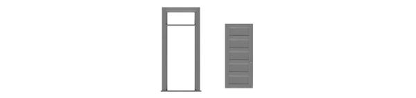 #8196 5 PANEL DOOR & FRAME