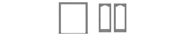 #8198 DOUBLE GLASS DOOR & FRAME