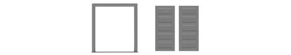 #8199 DOUBLE 5 PANEL DOOR & FRAME