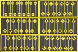 Tichy Train Group Diamond Crossing Signs Kit #8179 10 Pieces HO Scale New