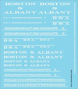 #10405-6N BOSTON & ALBANY ROADNAME SET WHITE 6 SETS