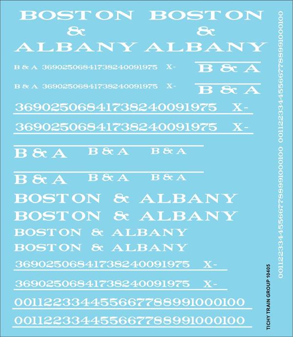 #10405-6S BOSTON & ALBANY ROADNAME SET WHITE 6 SETS