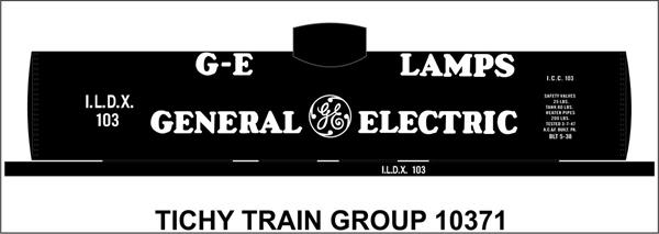 #10371N GE LAMPS TANK CAR DECAL