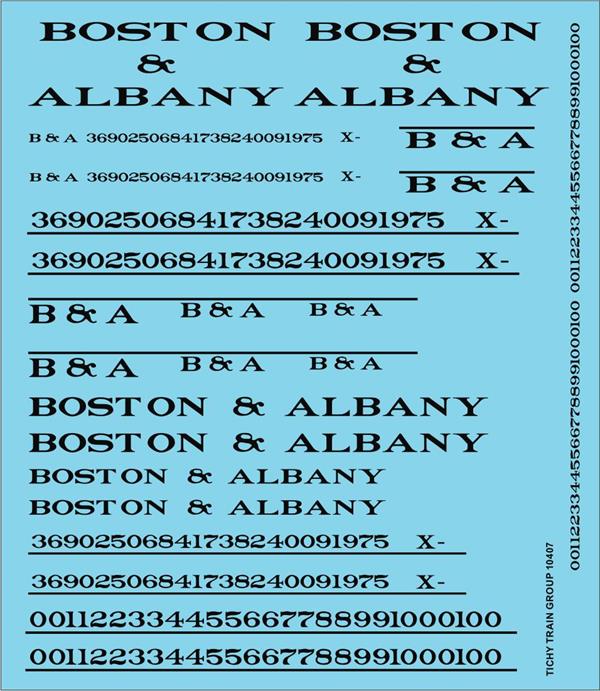 #10407N BOSTON & ALBANY ROADNAME SET BLACK