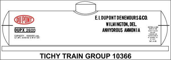 #10366N DUPONT CHEMICAL TANK CAR DECAL