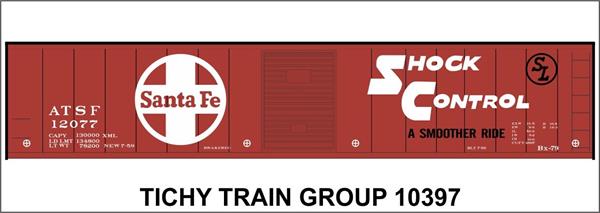 #10397S ATSF 50' STEEL BOXCAR DECAL