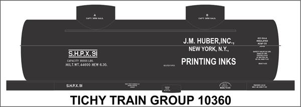 #10360S JM HUBER 2 DOME INK TANKCAR DECAL