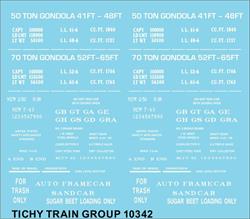 #10342 GENERIC 41', 48', 52', 65' GONDOLA DECAL