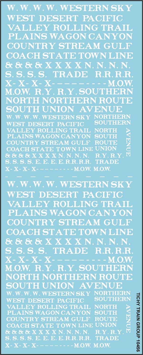 #10456N WESTERN WORDS SET WHITE RR