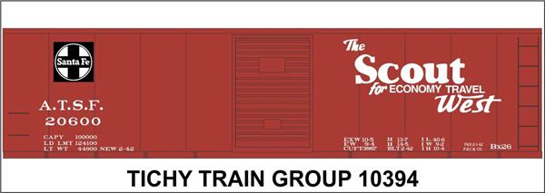 #10394-6S ATSF 40' STEEL BOXCAR DECAL 6 SETS