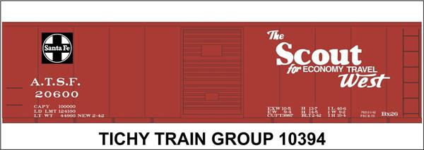 #10394-6N ATSF 40' STEEL BOXCAR DECAL 6 SETS