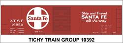 #10392-6S ATSF 40' STEEL BOXCAR DECAL 6 SETS