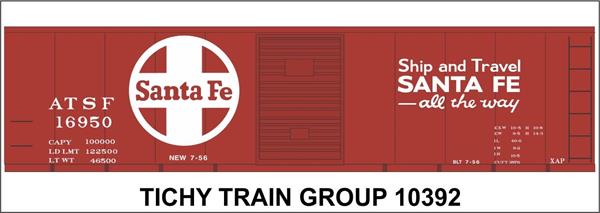 #10392-6N ATSF 40' STEEL BOXCAR DECAL 6 SETS