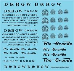 #10408-6N D&RGW ROADNAME SET BLACK 6 SETS