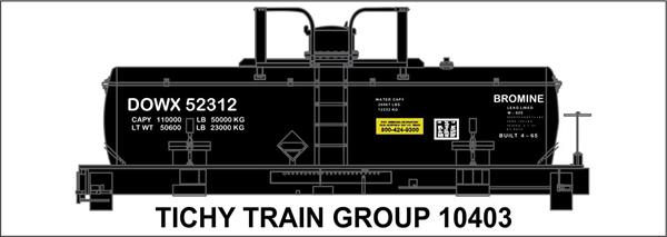 #10403 DOW CHEMICAL BROMINE TANK CAR